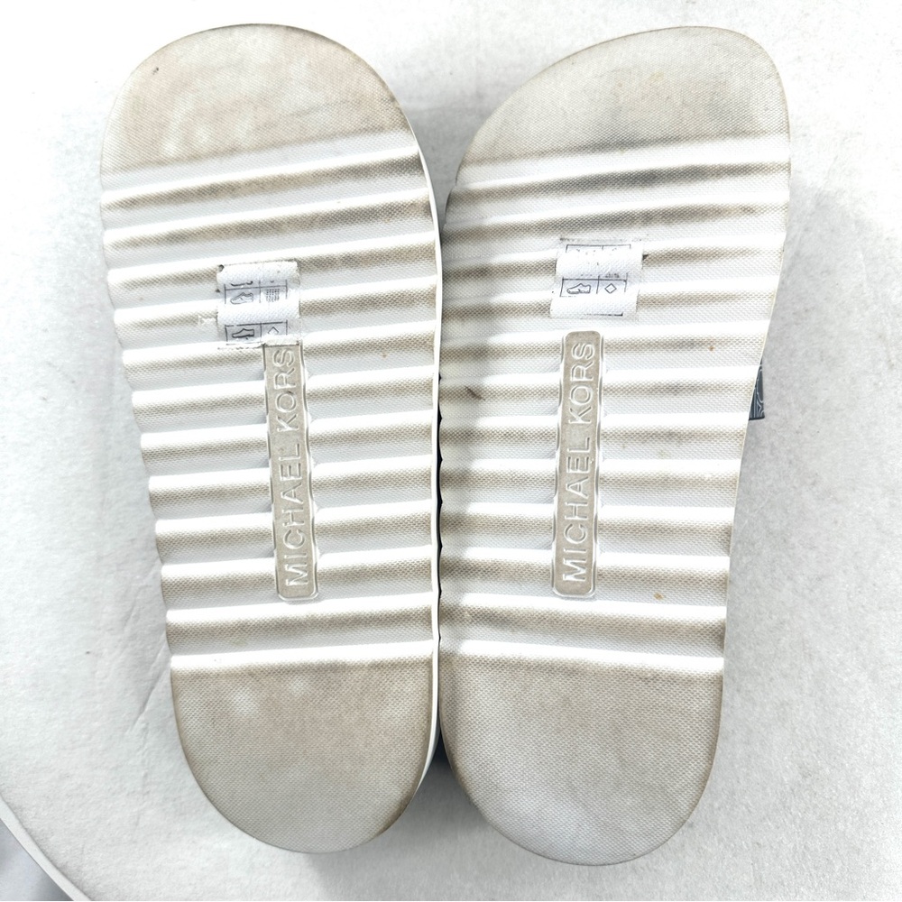 Michael Kors Women Size 9 Black White Logo PU Slide Sandal - Picture 8 of 9